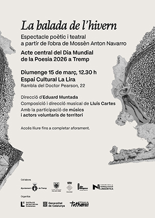 L'Alt Pirineu i Aran commemorarà el Dia Mundial de la Poesia amb actes a Tremp i al Pont de Suert